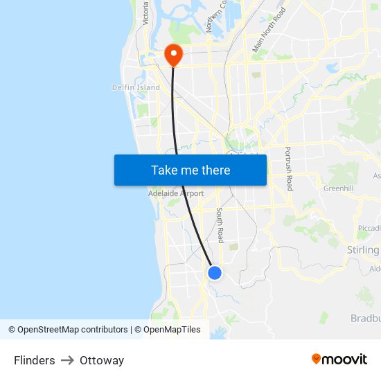 Flinders to Ottoway map