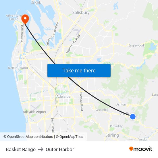 Basket Range to Outer Harbor map