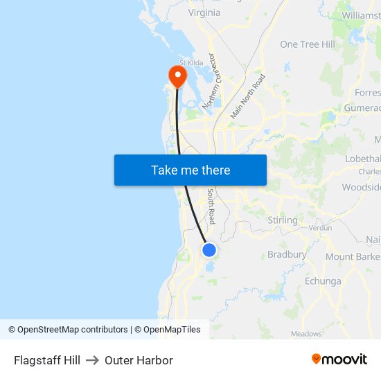 Flagstaff Hill to Outer Harbor map