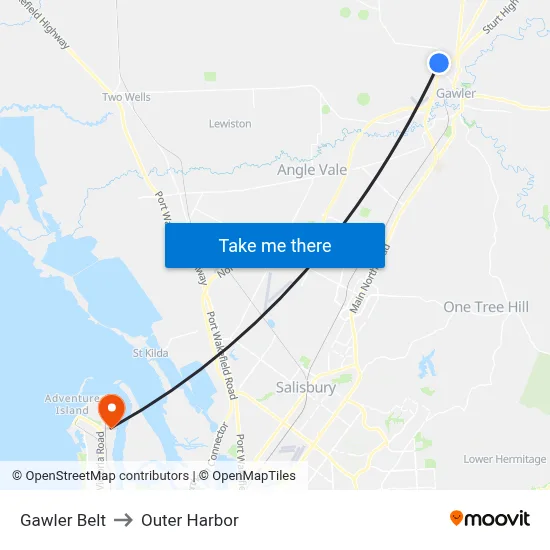 Gawler Belt to Outer Harbor map