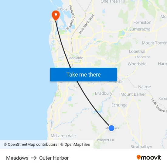 Meadows to Outer Harbor map