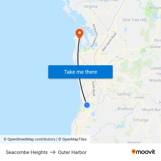 Seacombe Heights to Outer Harbor map