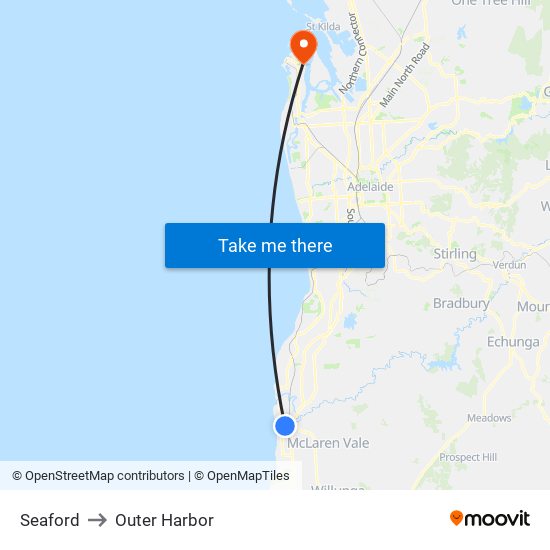 Seaford to Outer Harbor map