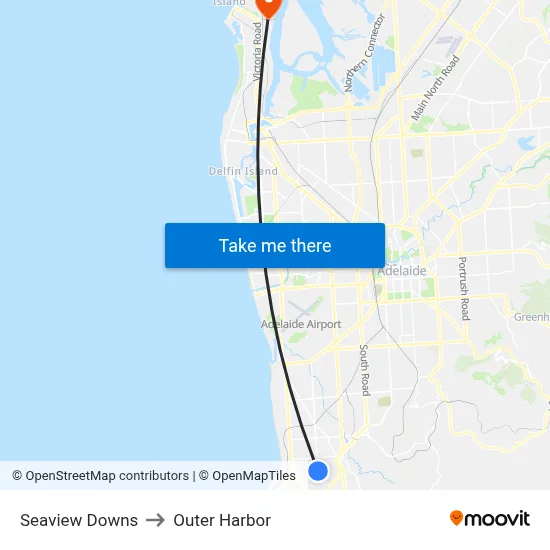 Seaview Downs to Outer Harbor map