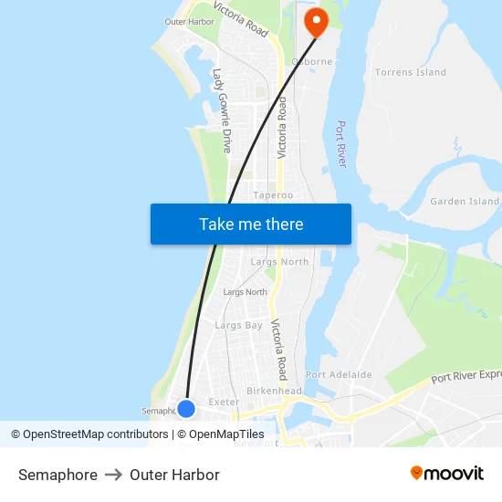 Semaphore to Outer Harbor map