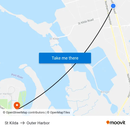 St Kilda to Outer Harbor map