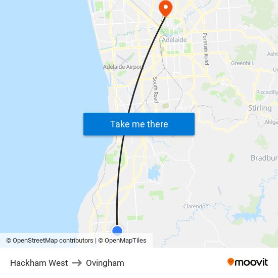 Hackham West to Ovingham map