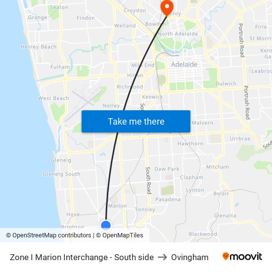 Zone I Marion Interchange - South side to Ovingham map
