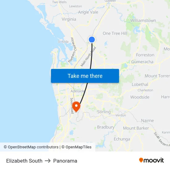 Elizabeth South to Panorama map