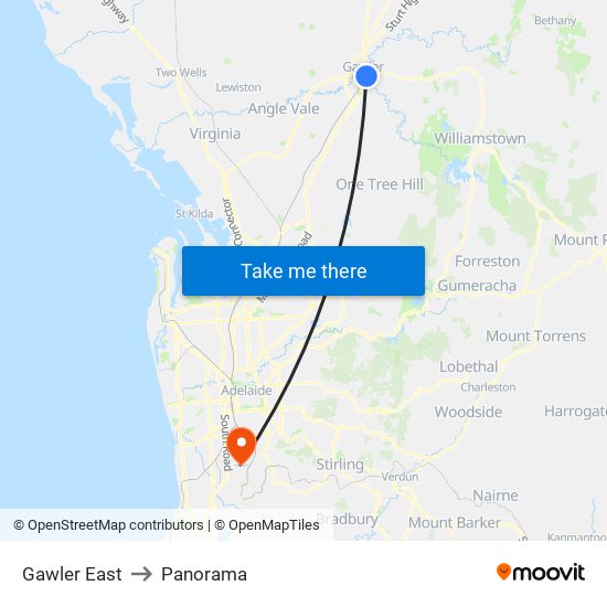 Gawler East to Panorama map