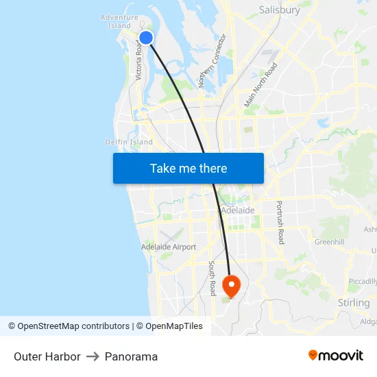 Outer Harbor to Panorama map