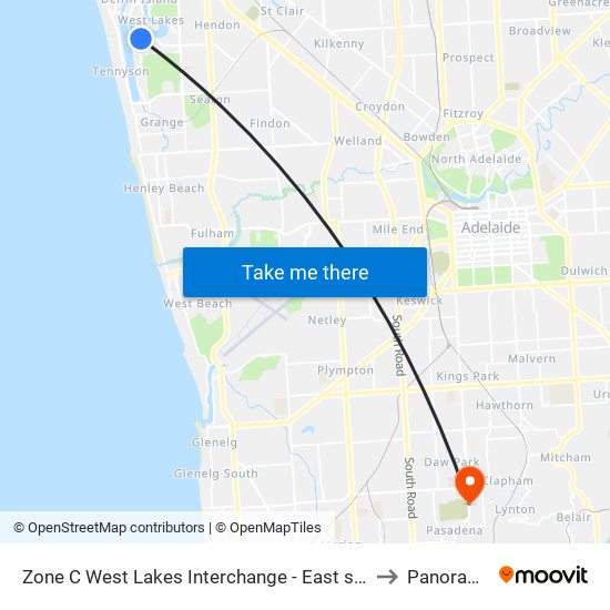 Zone C West Lakes Interchange - East side to Panorama map