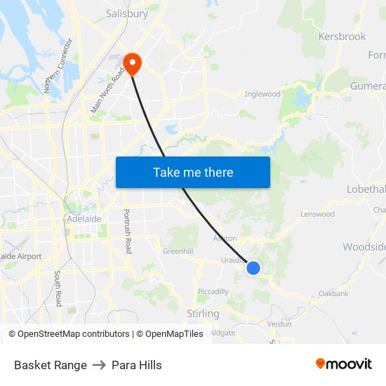 Basket Range to Para Hills map