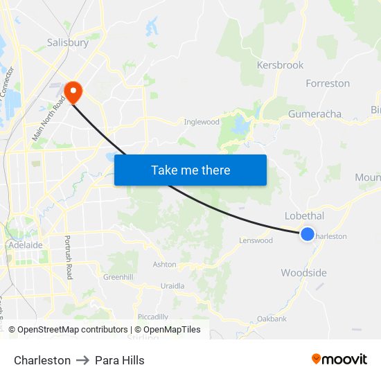 Charleston to Para Hills map