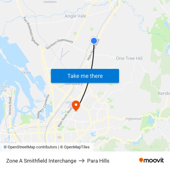 Zone A Smithfield Interchange to Para Hills map