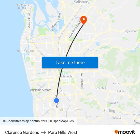 Clarence Gardens to Para Hills West map