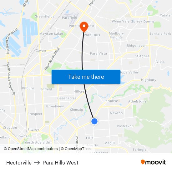 Hectorville to Para Hills West map