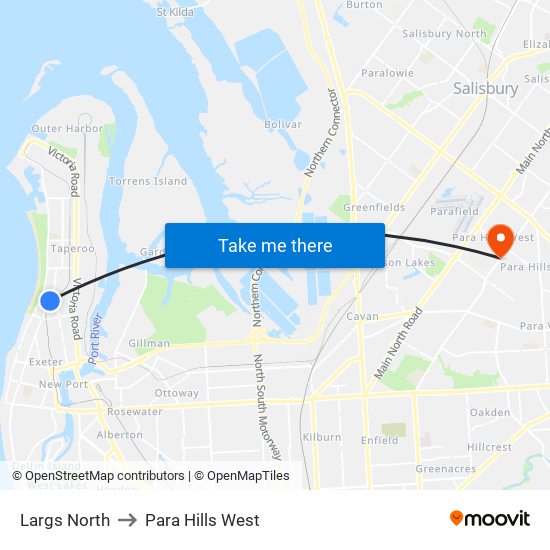 Largs North to Para Hills West map