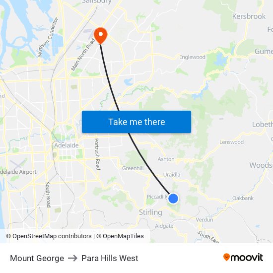 Mount George to Para Hills West map