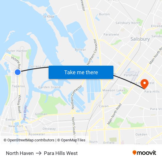 North Haven to Para Hills West map