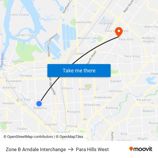 Zone B Arndale Interchange to Para Hills West map