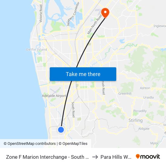 Zone F Marion Interchange - South side to Para Hills West map