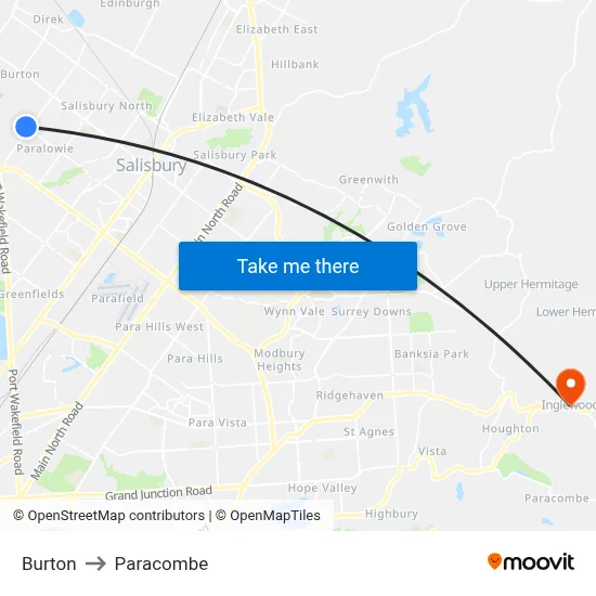 Burton to Paracombe map