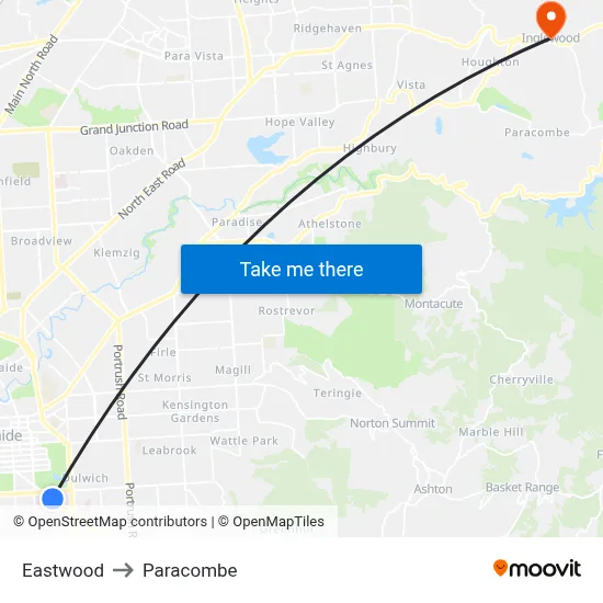 Eastwood to Paracombe map