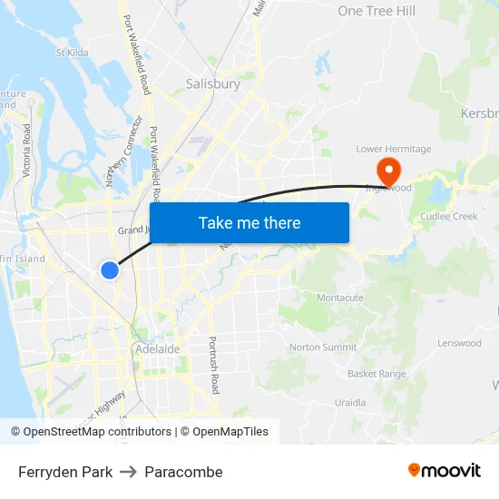 Ferryden Park to Paracombe map