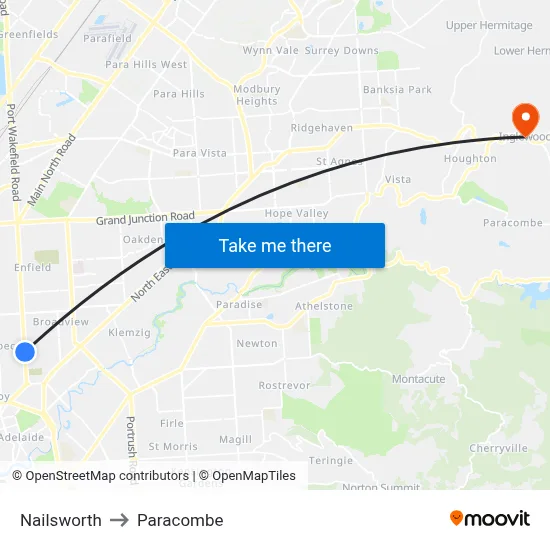 Nailsworth to Paracombe map