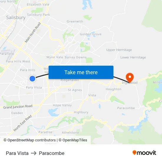Para Vista to Paracombe map
