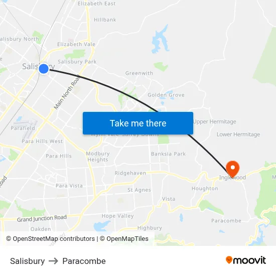 Salisbury to Paracombe map