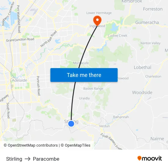 Stirling to Paracombe map