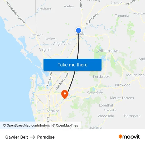 Gawler Belt to Paradise map