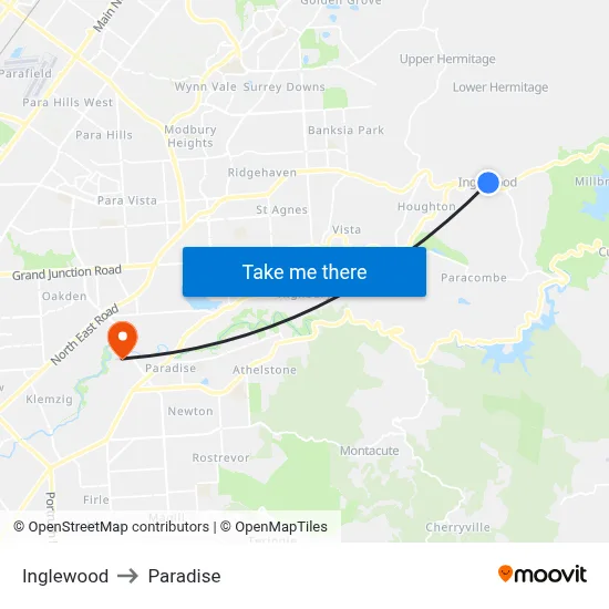 Inglewood to Paradise map