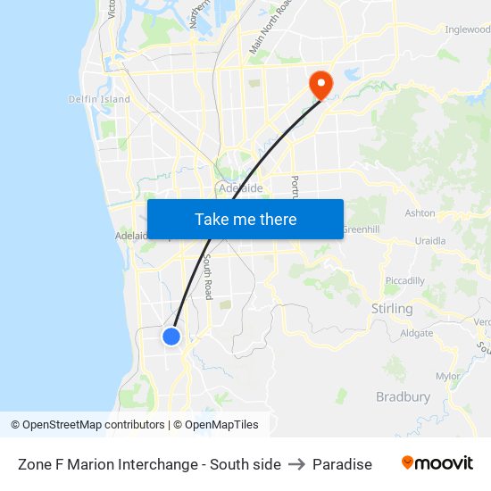 Zone F Marion Interchange - South side to Paradise map