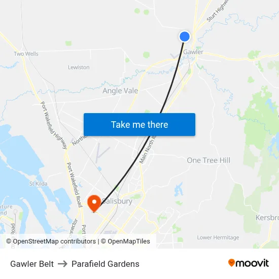 Gawler Belt to Parafield Gardens map