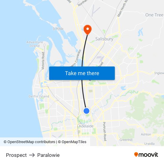 Prospect to Paralowie map