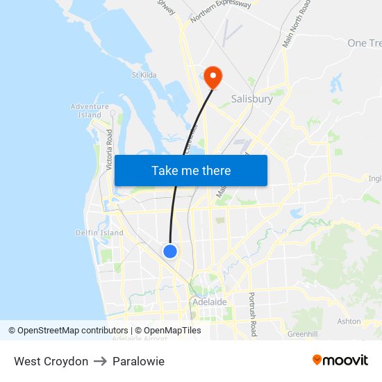 West Croydon to Paralowie map