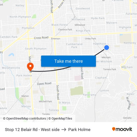 Stop 12 Belair Rd - West side to Park Holme map