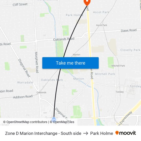 Zone D Marion Interchange - South side to Park Holme map