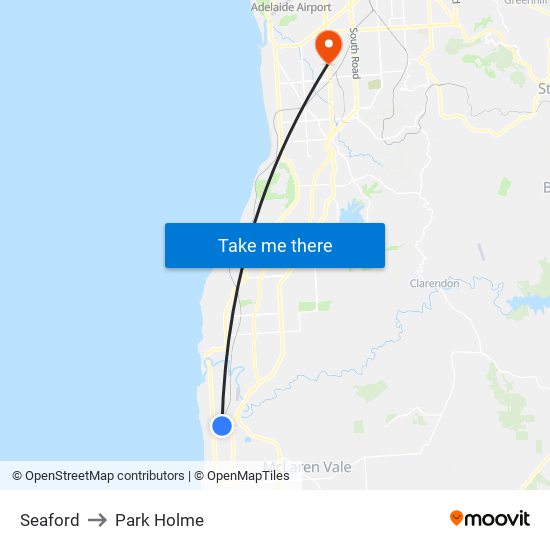 Seaford to Park Holme map