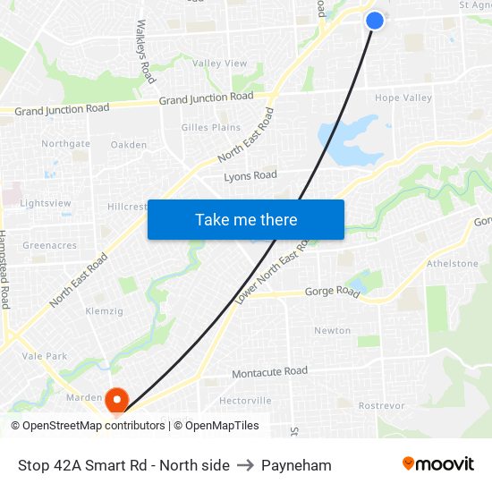 Stop 42A Smart Rd - North side to Payneham map