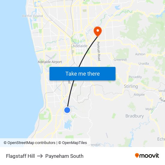 Flagstaff Hill to Payneham South map