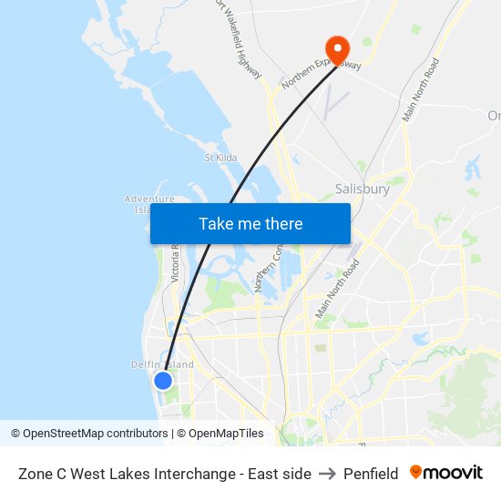 Zone C West Lakes Interchange - East side to Penfield map
