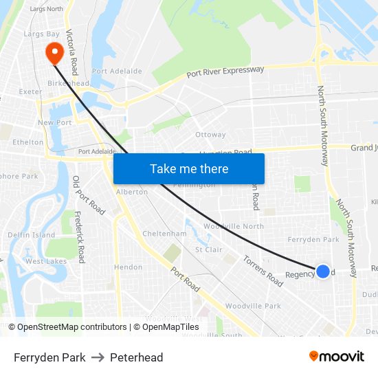 Ferryden Park to Peterhead map