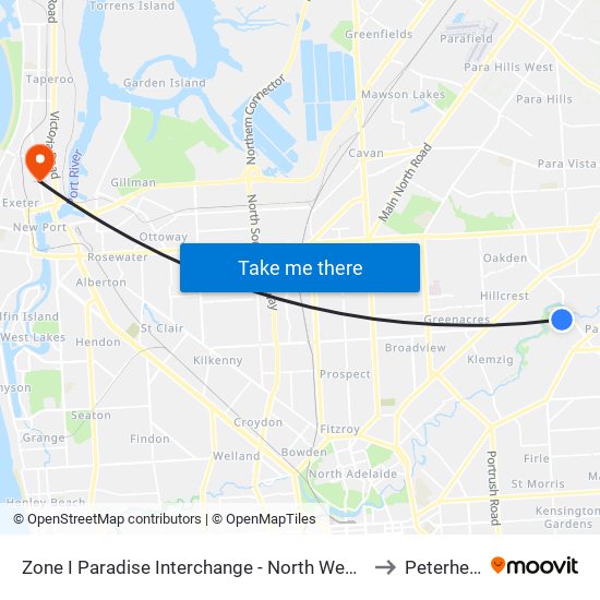 Zone I Paradise Interchange - North West side to Peterhead map