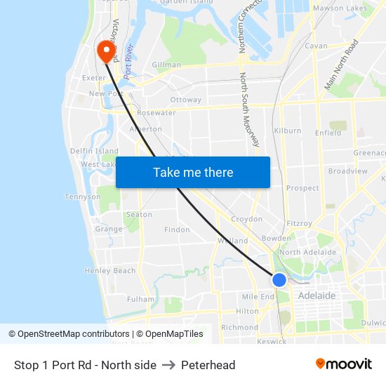 Stop 1 Port Rd - North side to Peterhead map