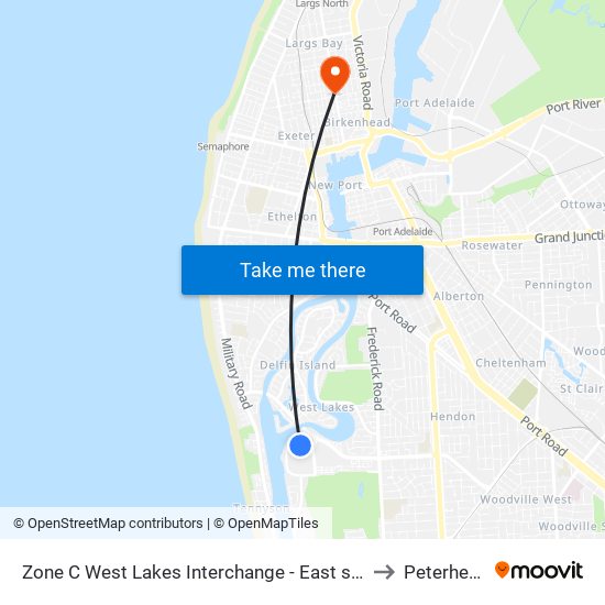 Zone C West Lakes Interchange - East side to Peterhead map