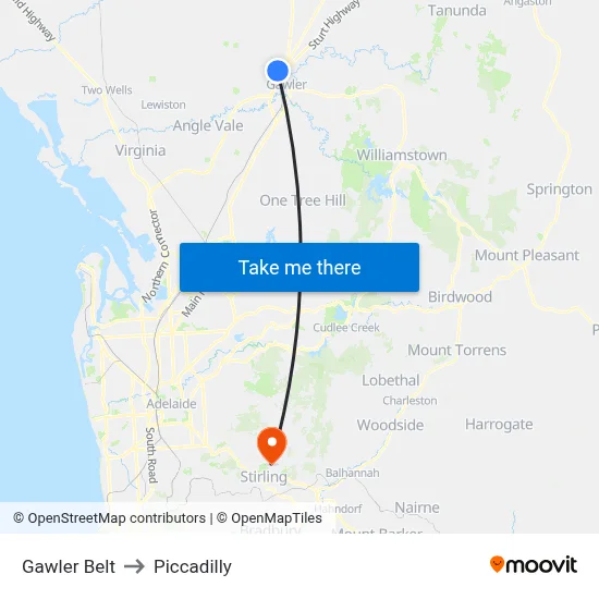 Gawler Belt to Piccadilly map